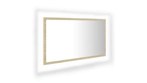 NNEVL LED Backlit Bathroom Mirror 80 x 8.5 x 37cm - Sonoma Oak