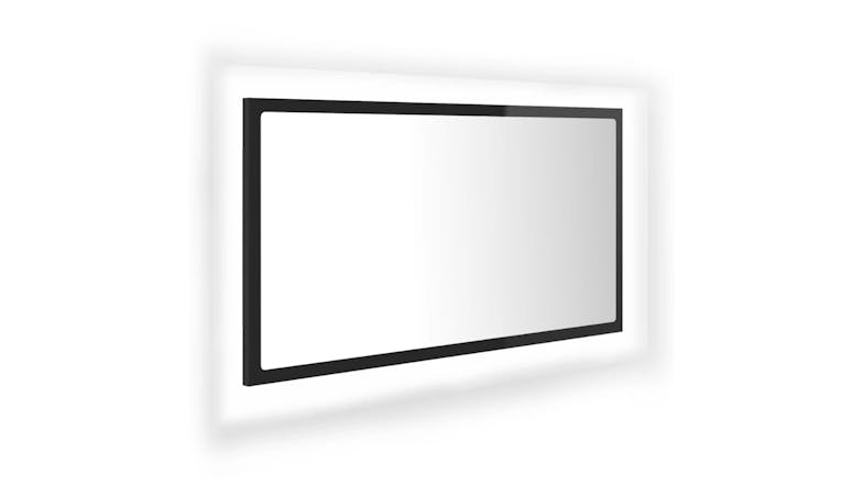 NNEVL LED Backlit Bathroom Mirror 80 x 8.5 x 37cm - Gloss Black