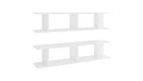 NNEVL Wall Shelves Floating Ladder 2pcs. 90 x 18 x 20cm - Gloss White