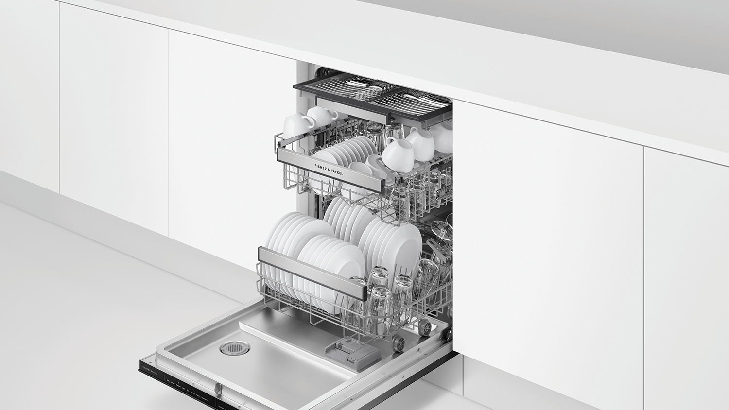 Fisher & Paykel 15 Place Setting Smart Built-Under Dishwasher - Black Glass (Tall - DW60UZT4B2)