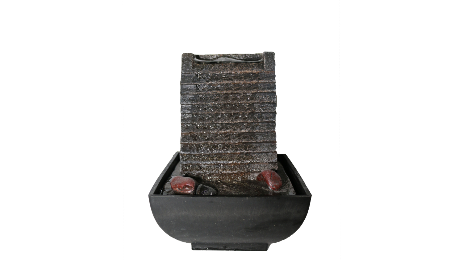Water Feature Slab Dribble 13 x 13 x 18cm - Grey