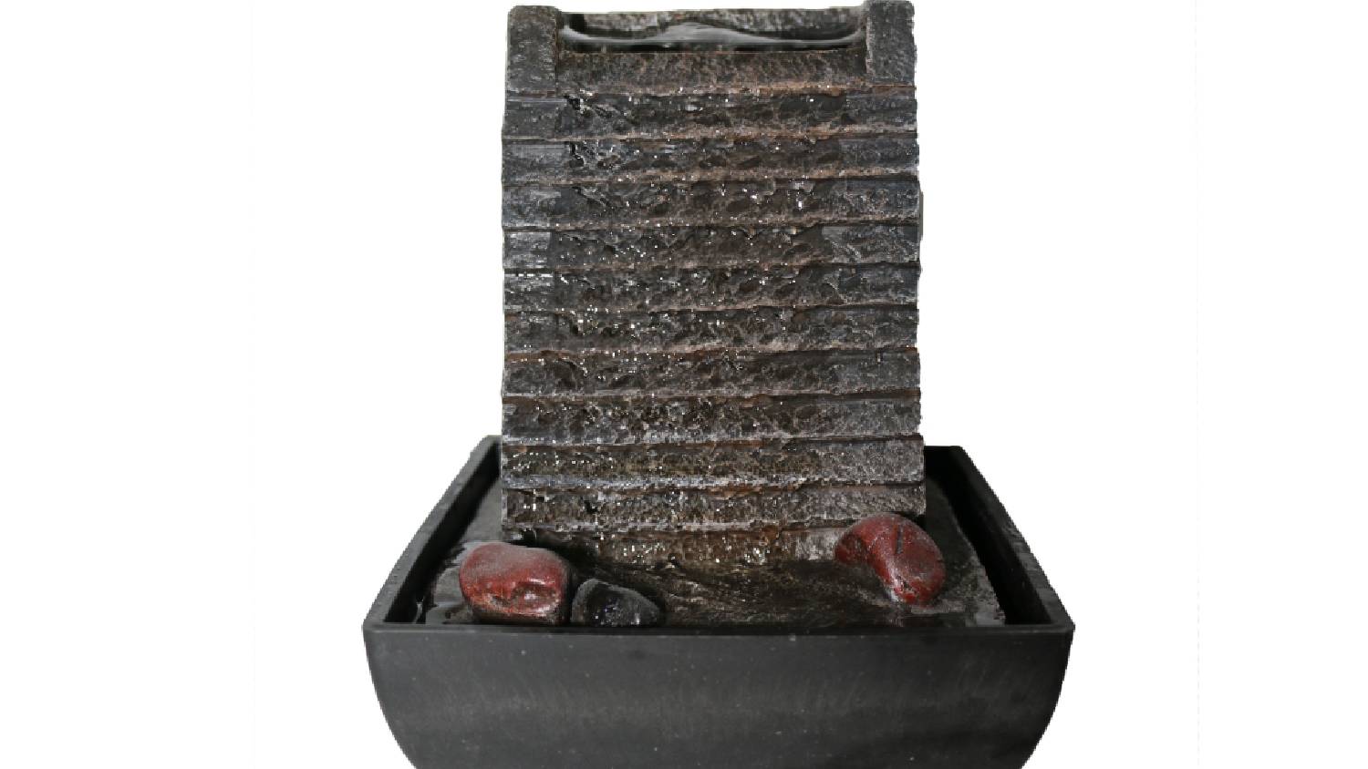 Water Feature Slab Dribble 13 x 13 x 18cm - Grey