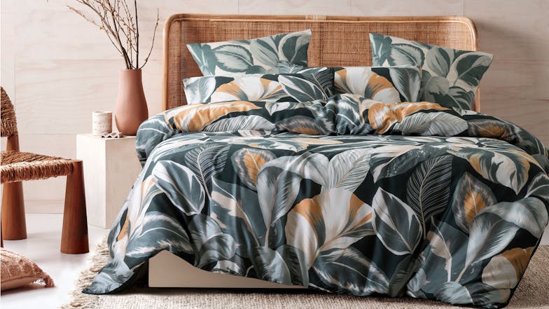 Calathea Super King Duvet Cover Set by Savona - Grey