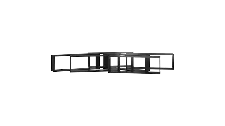 NNEVL Wall Shelves Floating Rectangle 6pcs. 80 x 15 x 26.5cm - Gloss Black