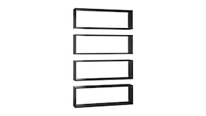 NNEVL Wall Shelves Floating Rectangle 4pcs. 80 x 15 x 26.5cm - Gloss Black