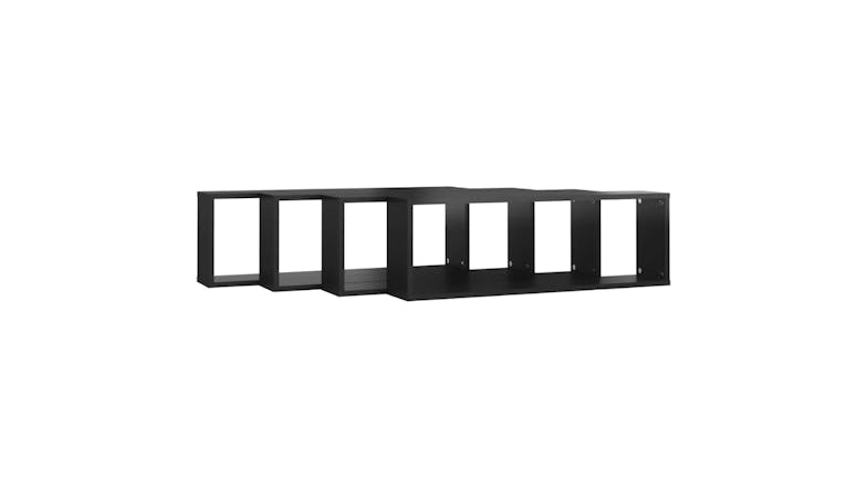NNEVL Wall Shelves Floating Rectangle 4pcs. 80 x 15 x 26.5cm - Gloss Black