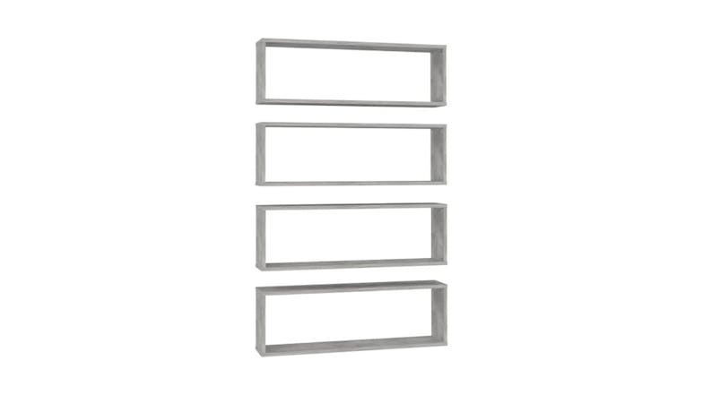 NNEVL Wall Shelves Floating Rectangle 4pcs. 80 x 15 x 26.5cm - Concrete Grey