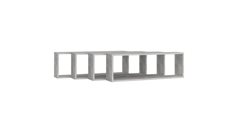 NNEVL Wall Shelves Floating Rectangle 4pcs. 80 x 15 x 26.5cm - Concrete Grey