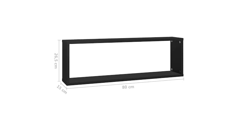 NNEVL Wall Shelves Floating Rectangle 6pcs. 80 x 15 x 26.5 - Black