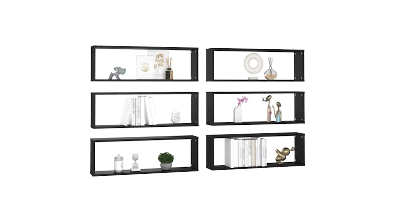NNEVL Wall Shelves Floating Rectangle 6pcs. 80 x 15 x 26.5 - Black