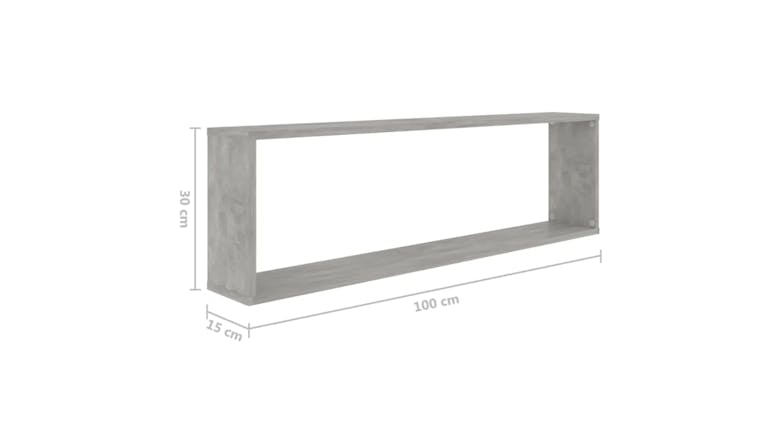 NNEVL Wall Shelves Floating Rectangle 6pcs. 100 x 15 x 30 - Concrete Grey