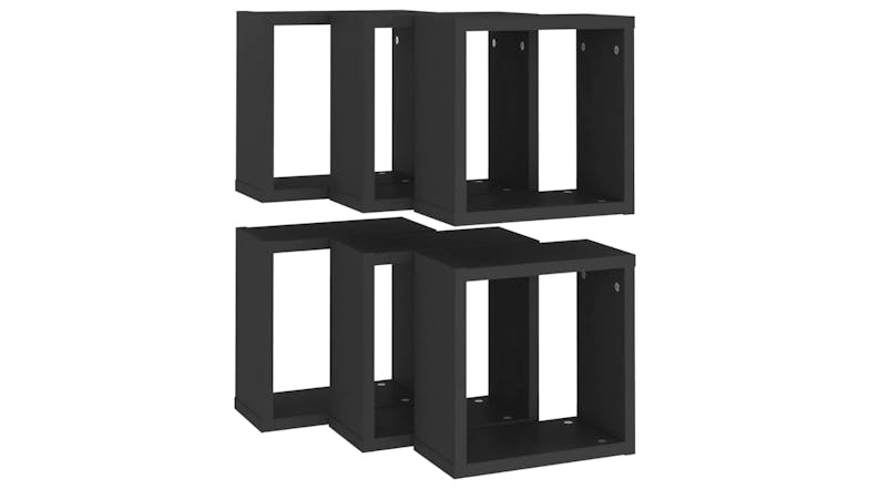 NNEVL Wall Shelves Floating Cube 6pcs. 30 x 15 x 30cm - Black