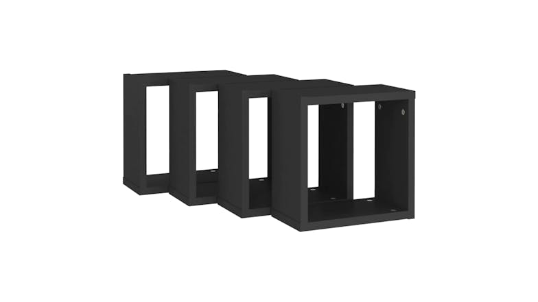 NNEVL Wall Shelves Floating Cube 4pcs. 30 x 15 x 30cm - Black