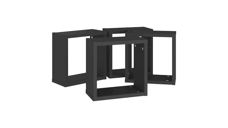 NNEVL Wall Shelves Floating Cube 4pcs. 30 x 15 x 30cm - Black