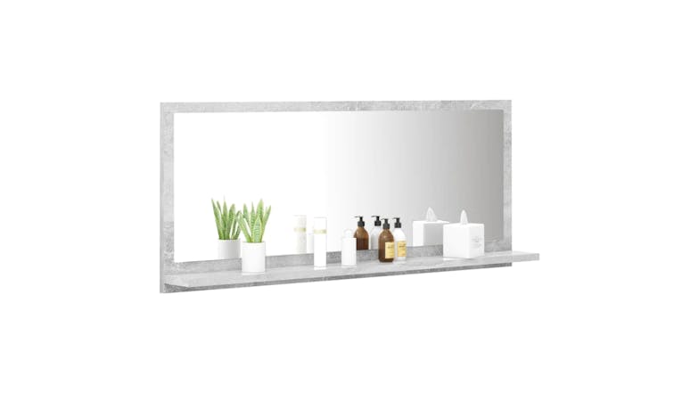 NNEVL Bathroom Mirror w/ Built-In Shelf 90 x 10.5 x 37cm - Concrete Grey