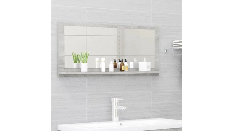 NNEVL Bathroom Mirror w/ Built-In Shelf 90 x 10.5 x 37cm - Concrete Grey