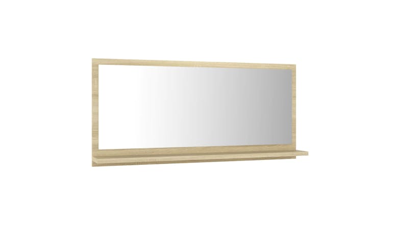 NNEVL Bathroom Mirror w/ Built-In Shelf 80x10.5x37cm Sonoma oak