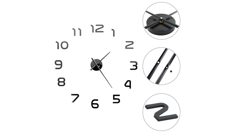 NNEVL Floating Wall Clock Modern Style 100cm - Black