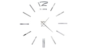 NNEVL Floating Wall Clock Modern Minimal Style 100cm - Silver