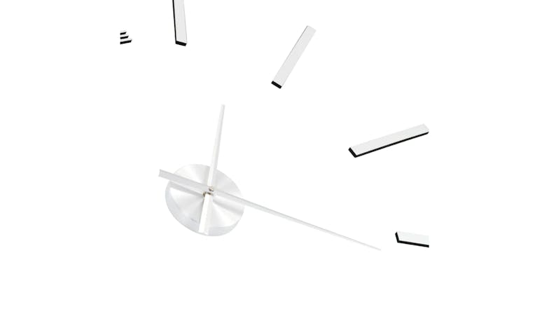 NNEVL Floating Wall Clock Modern Minimal Style 100cm - Silver
