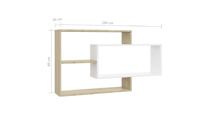 NNEVL Wall Shelves 104x20x58.5cm - Sonoma Oak/White