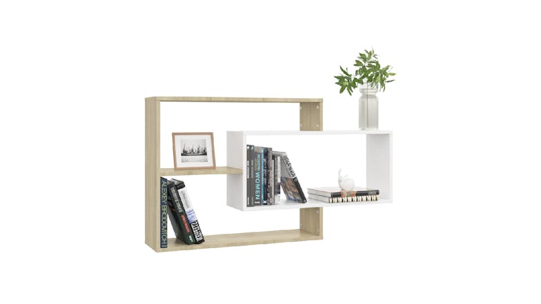NNEVL Wall Shelves 104x20x58.5cm - Sonoma Oak/White