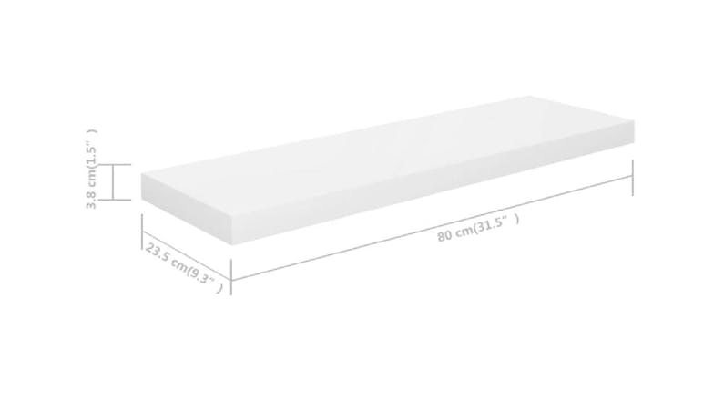 NNEVL Wall Shelves Ledge 80 x 23.5 x 3.8cm - Gloss White