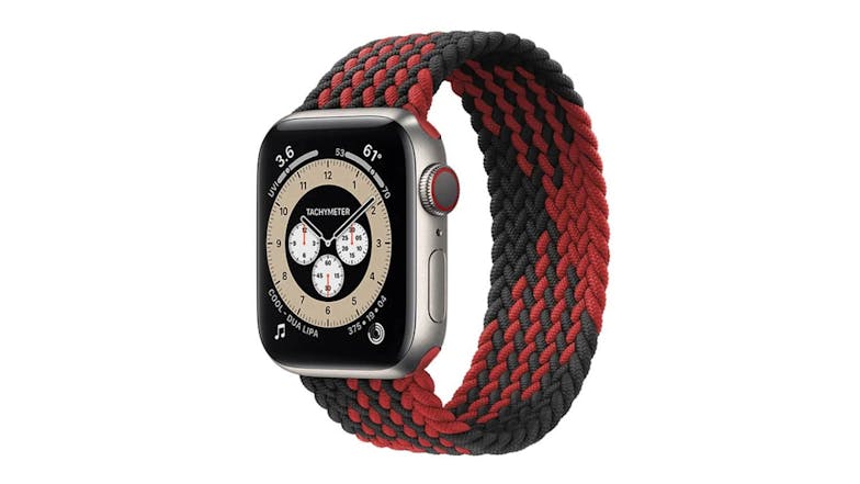 Equipo Braided Solo Loop Replacement Watch Straps for Apple Watch 42mm - Red/Black