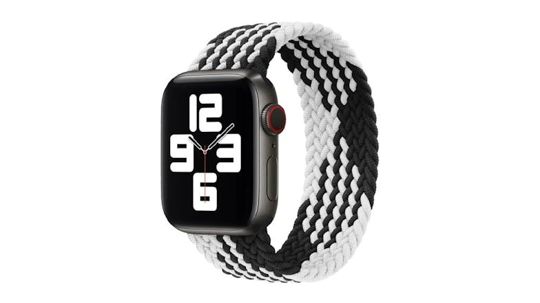 Equipo Braided Solo Loop Replacement Watch Straps for Apple Watch 38mm - White/Black