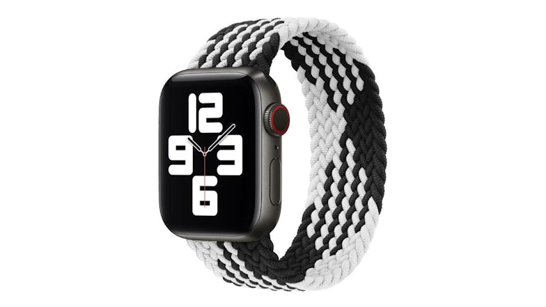 Equipo Braided Solo Loop Replacement Watch Straps for Apple Watch 42mm - White/Black