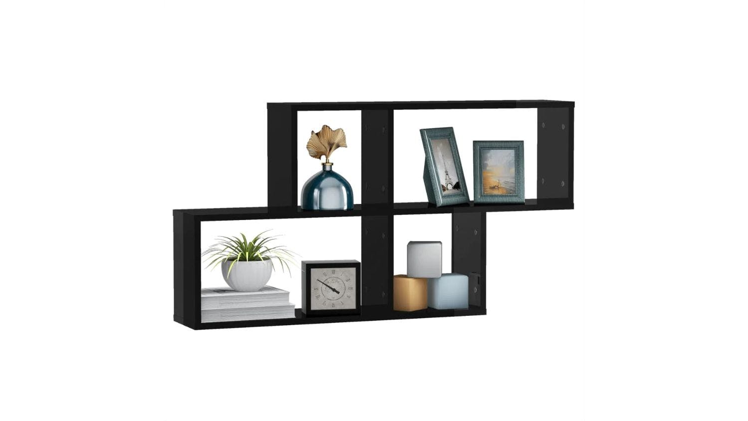 NNEVL Wall Shelves 100 x 18 x 53cm - Gloss Black