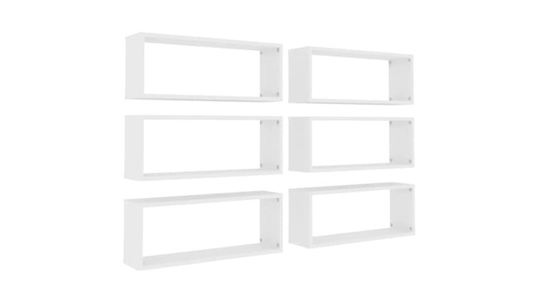 NNEVL Wall Shelves Floating Rectangle 6pcs. 60 x 15 x 33cm - White