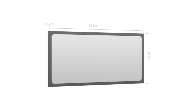 NNEVL Bathroom Mirror 80x1.5x37cm Gloss Grey