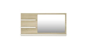 NNEVL Bathroom Mirror w/ Built-In Shelving 90x10.5x45cm - Sonoma Oak/White