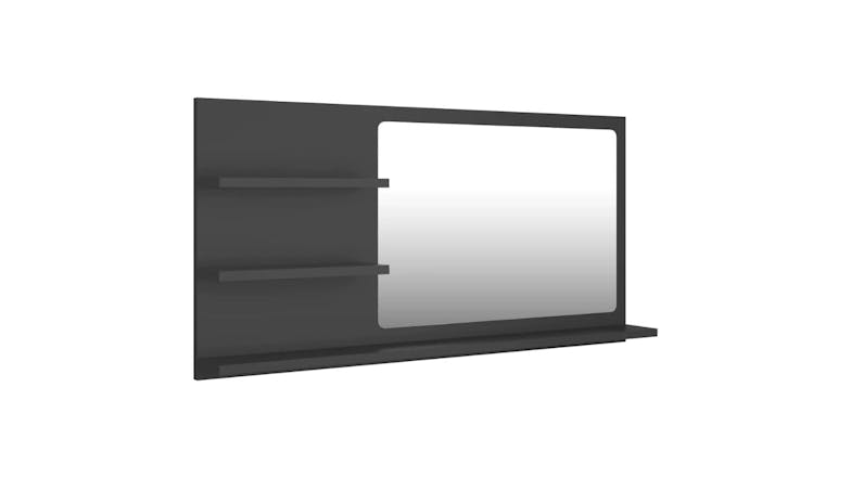 NNEVL Bathroom Mirror w/ Built-In Shelving 90 x 10.5 x 45cm - Grey