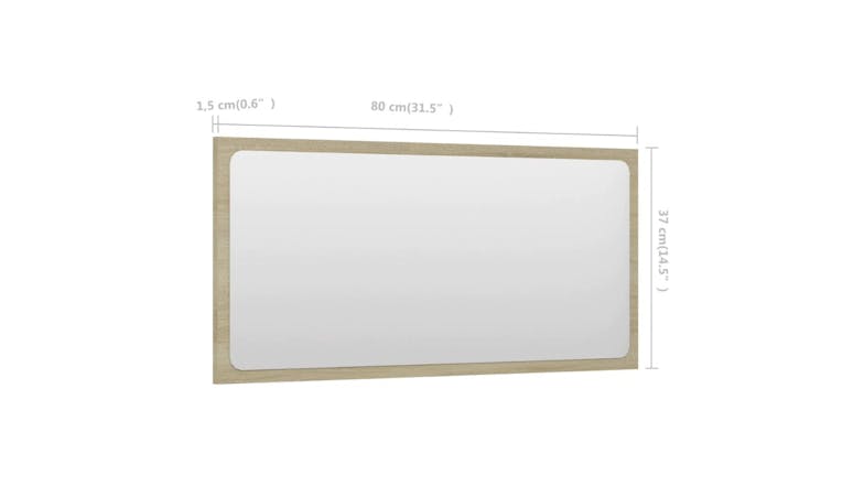 NNEVL Bathroom Mirror 80x1.5x37cm Sonoma Oak