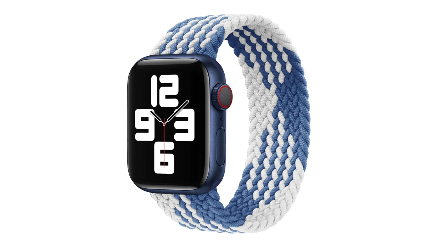 Equipo Braided Solo Loop Replacement Watch Straps for Apple Watch 38mm - White/Blue