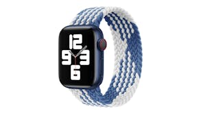 Equipo Braided Solo Loop Replacement Watch Straps for Apple Watch 38mm - White/Blue