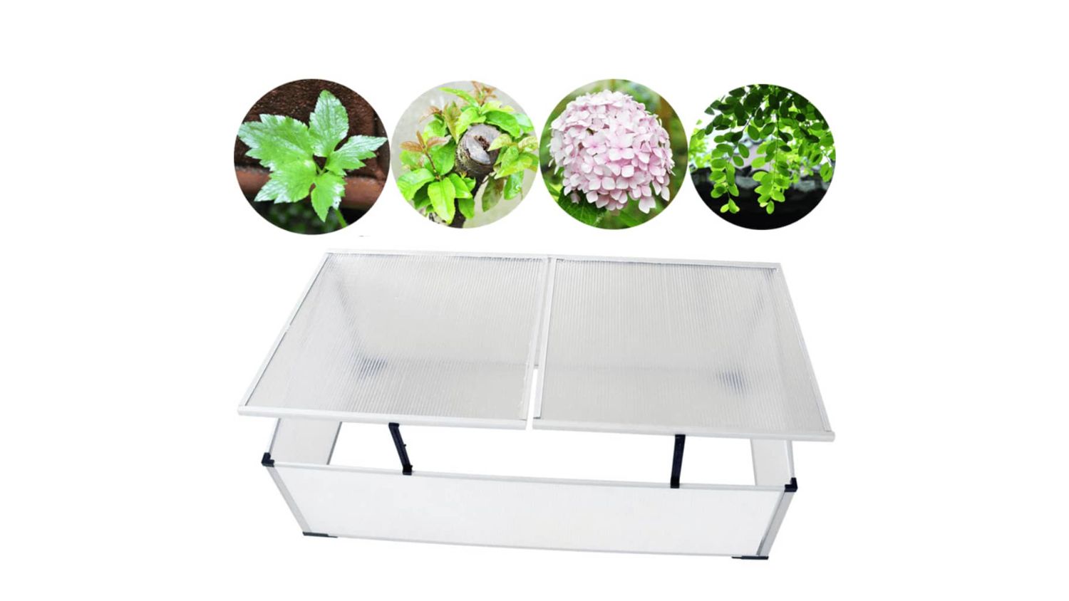 NNEVL Cold Frame Dual Lid 110 x 41 x 55cm