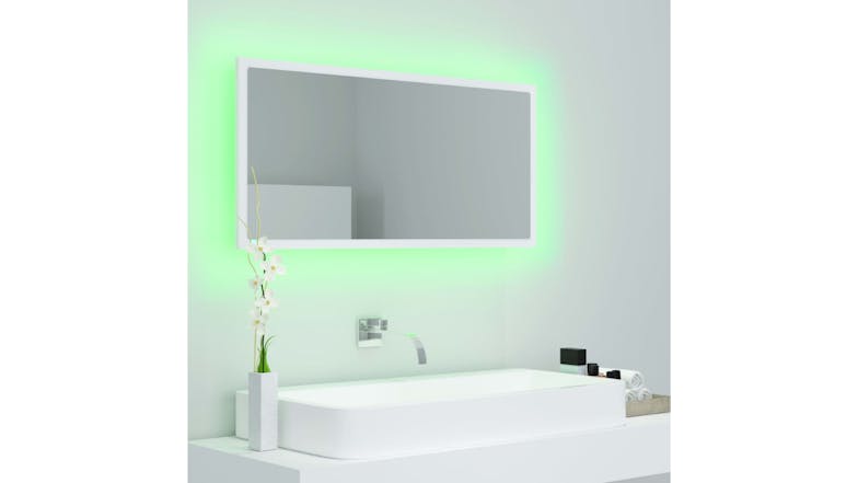 NNEVL LED Backlit Bathroom Mirror 90 x 8.5 x 37cm - White