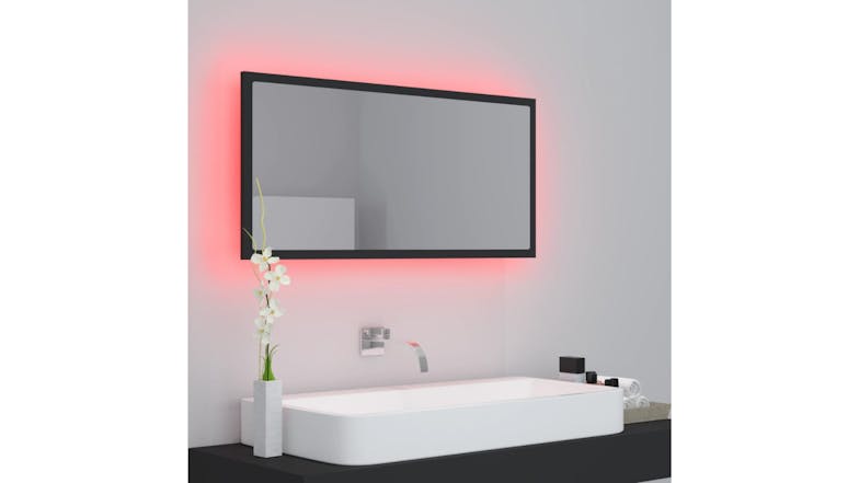 NNEVL LED Backlit Bathroom Mirror 90 x 8.5 x 37cm - Grey