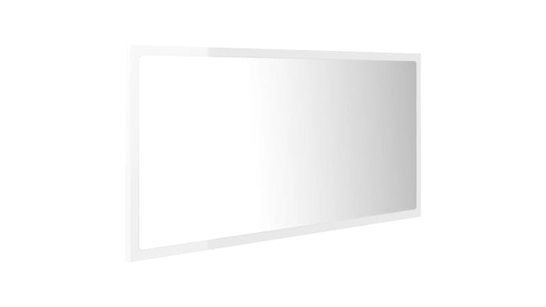 NNEVL LED Backlit Bathroom Mirror 90 x 8.5 x 37cm - Gloss White
