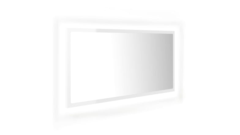 NNEVL LED Backlit Bathroom Mirror 90 x 8.5 x 37cm - Gloss White