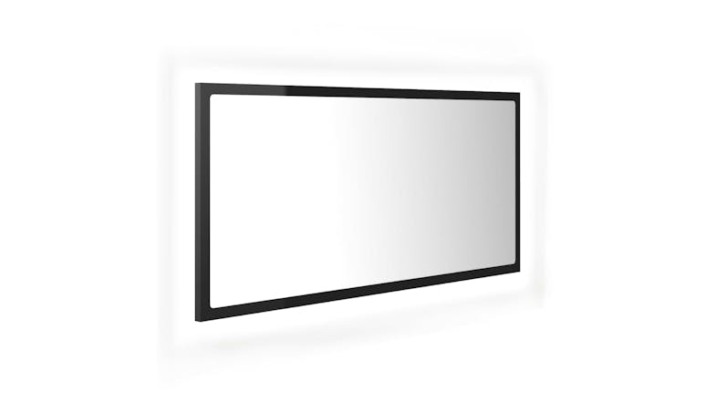 NNEVL LED Backlit Bathroom Mirror 90 x 8.5 x 37cm - Gloss Black