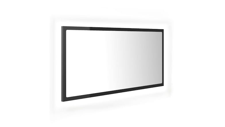 NNEVL LED Backlit Bathroom Mirror 90 x 8.5 x 37cm - Gloss Grey