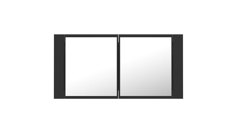 NNEVL LED Backlit Bathroom Mirror Cabinet 90 x 12 x 45cm - Grey