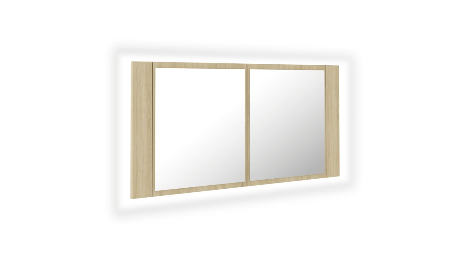NNEVL LED Backlit Bathroom Mirror 90 x 12 x 45cm Sonoma Oak