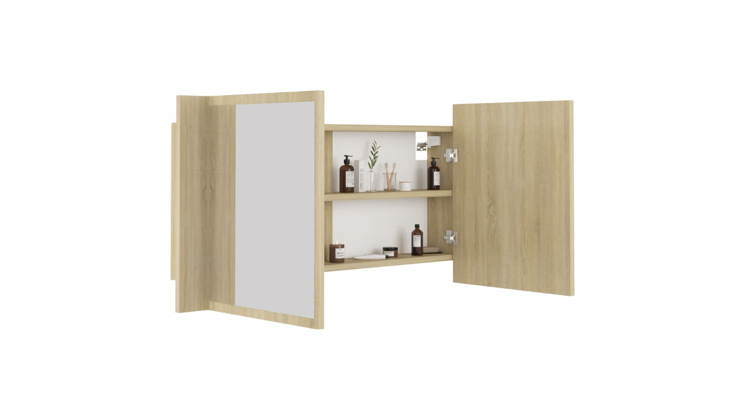 NNEVL LED Backlit Bathroom Mirror 90 x 12 x 45cm Sonoma Oak