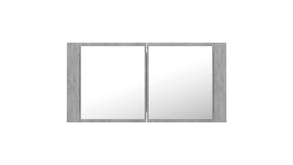 NNEVL LED Backlit Bathroom Mirror Cabinet 90 x 12 x 45cm - Concrete Grey
