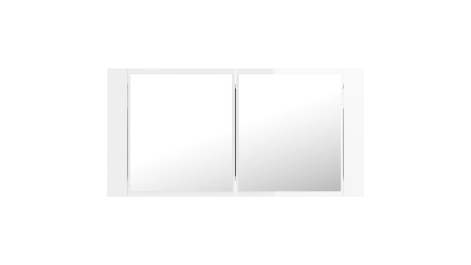 NNEVL LED Backlit Bathroom Mirror 90 x 12 x 45cm Gloss White